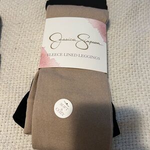Jessica Simpson Fleece Lined Leggings - Black and Brown
